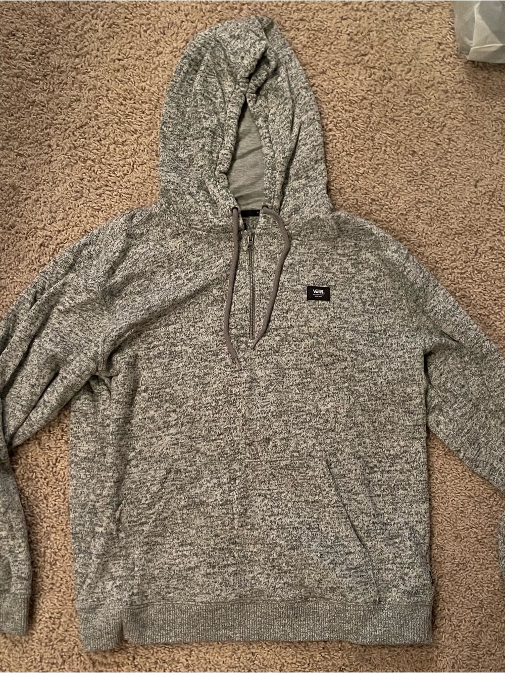 Vans Heather Gray Zip-Up Hooded Sweater